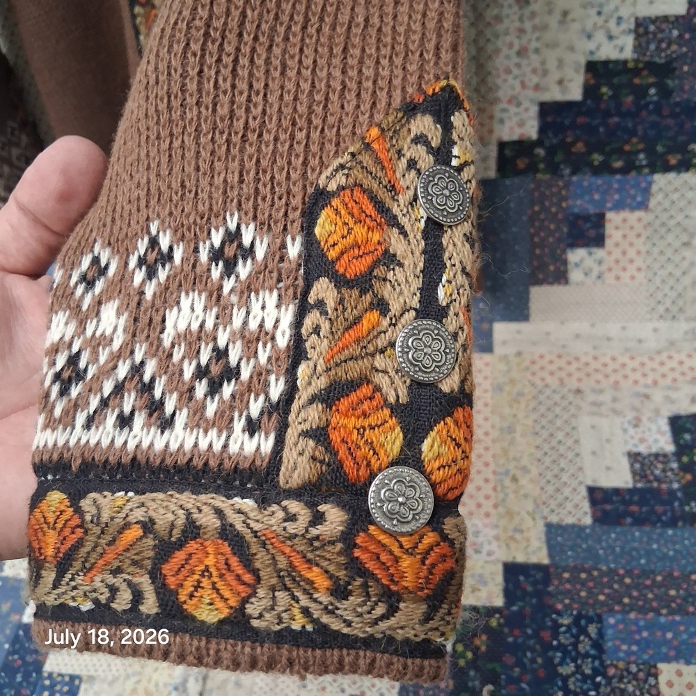 Vintage Nordstrikk Cardigan Fair Isle Norwegian Wool Sweater Womens Medium M/L - Picture 3 of 9